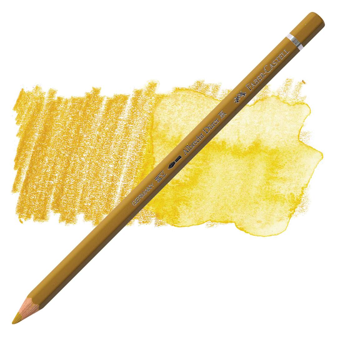 Open in modal - Faber-Castell Albrecht Durer Watercolor Pencil - Green Gold pencil and swatch