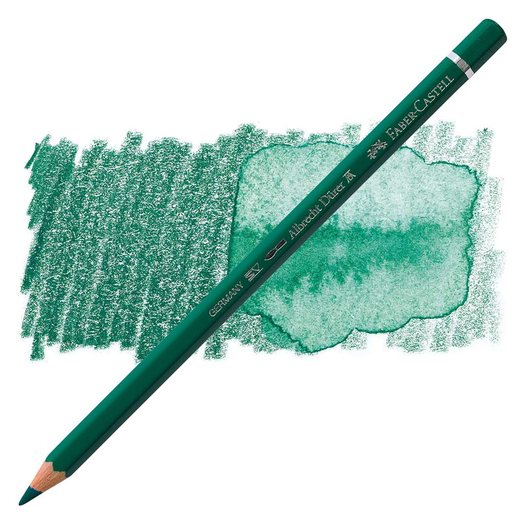 Open in modal - Faber-Castell Albrecht Durer Watercolor Pencil - Hooker's Green pencil and swatch