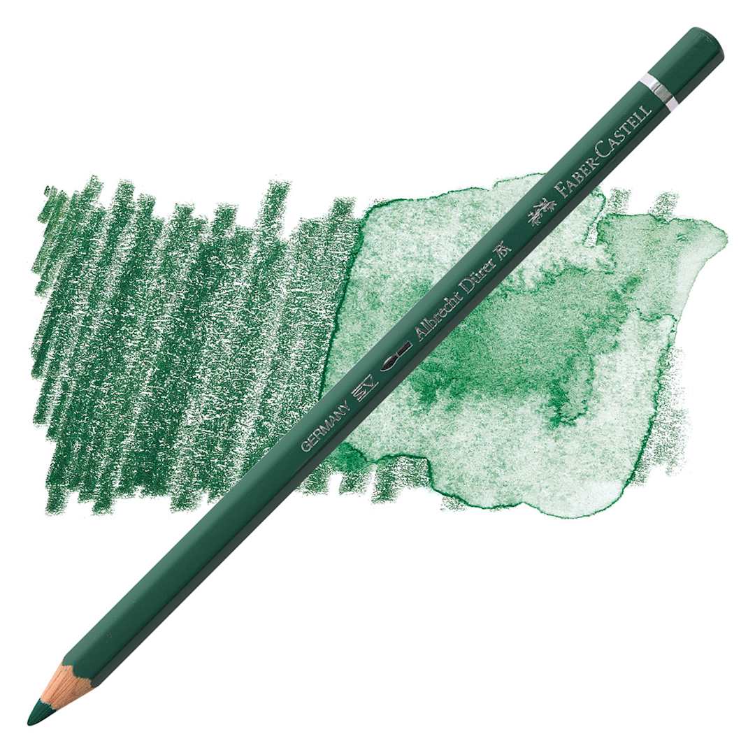 Open in modal - Faber-Castell Albrecht Durer Watercolor Pencil - Juniper Green pencil and swatch