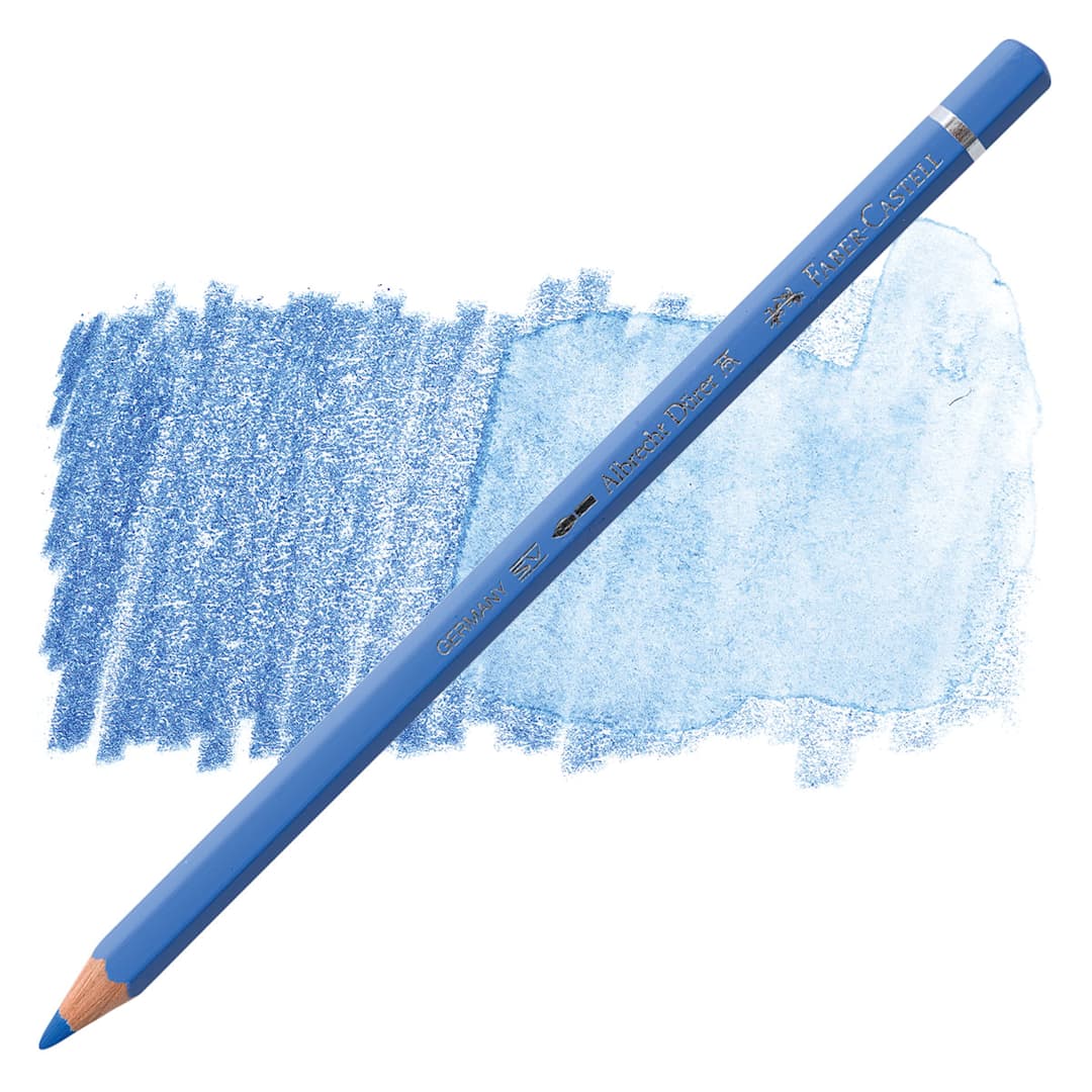 Open in modal - Faber-Castell Albrecht Durer Watercolor Pencil - Light Ultramarine pencil and swatch