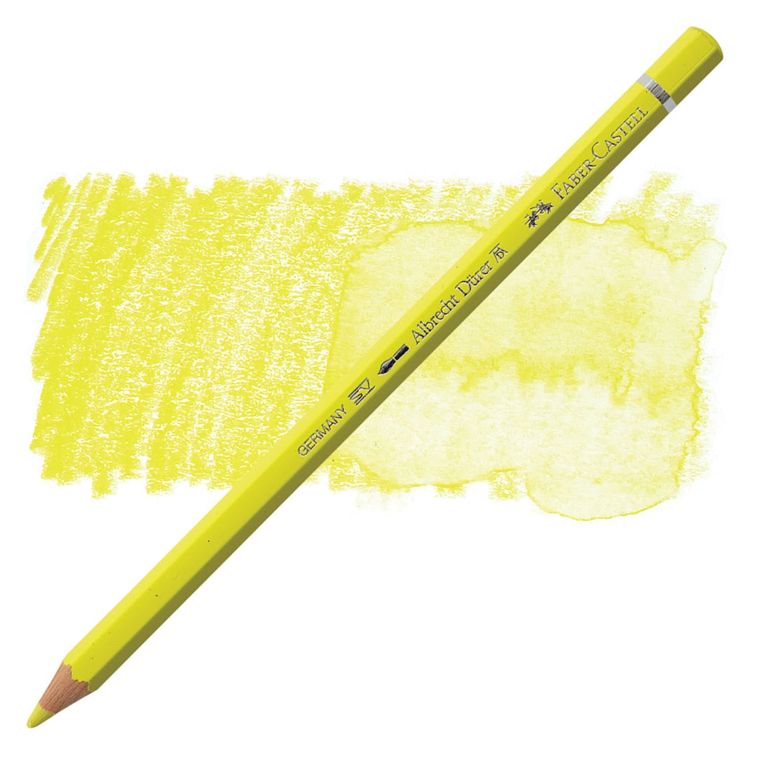 Open in modal - Faber-Castell Albrecht Durer Watercolor Pencil - Light Yellow Glaze pencil and swatch