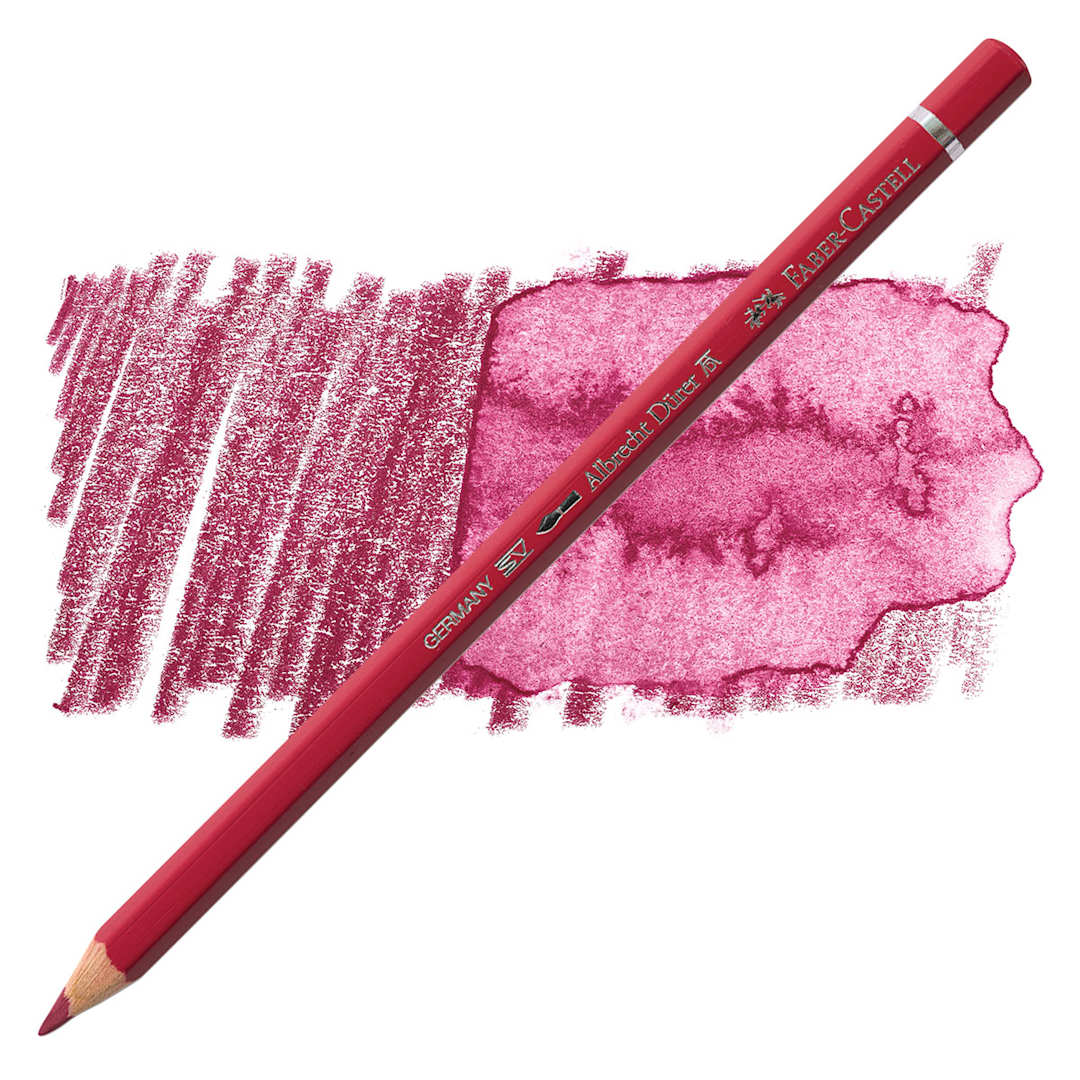 Open in modal - Faber-Castell Albrecht Durer Watercolor Pencil - Madder pencil and swatch