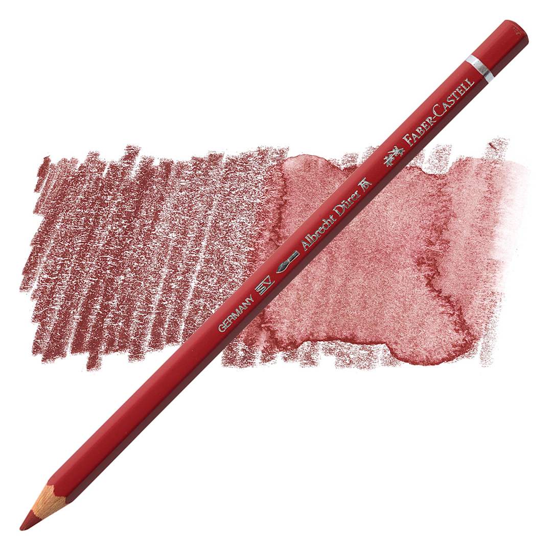 Open in modal - Faber-Castell Albrecht Durer Watercolor Pencil - Middle Cadmium Red pencil and swatch