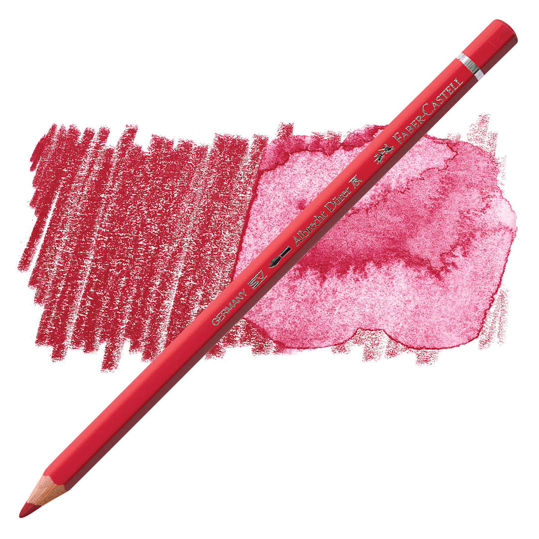 Open in modal - Faber-Castell Albrecht Durer Watercolor Pencil - Permanent Carmine pencil and swatch