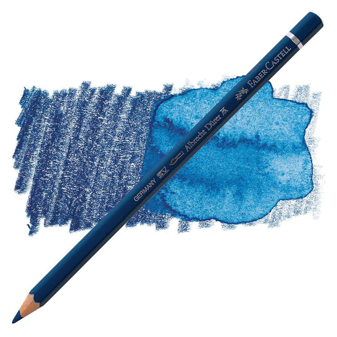 Open in modal - Faber-Castell Albrecht Durer Watercolor Pencil - Prussian Blue pencil and swatch