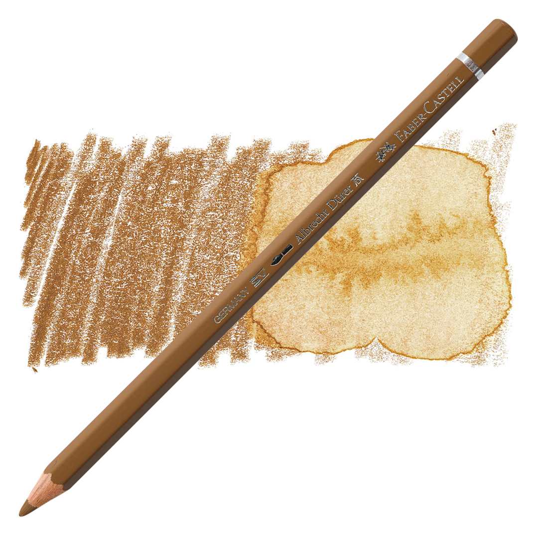 Open in modal - Faber-Castell Albrecht Durer Watercolor Pencil - Raw Umber pencil and swatch