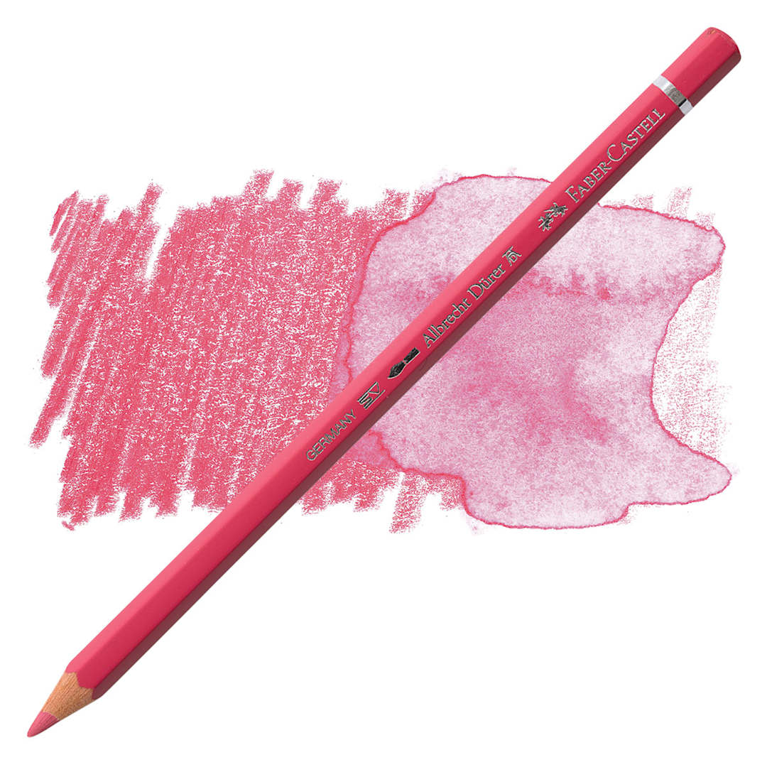 Open in modal - Faber-Castell Albrecht Durer Watercolor Pencil - Rose Carmine pencil and swatch