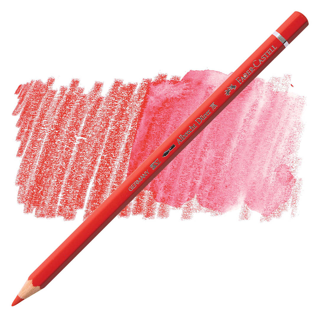 Open in modal - Faber-Castell Albrecht Durer Watercolor Pencil - Scarlet Red pencil and swatch