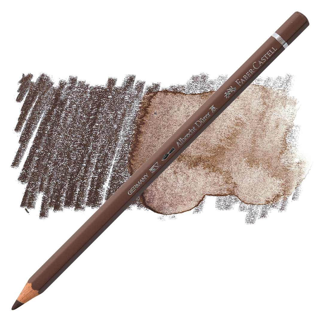 Open in modal - Faber-Castell Albrecht Durer Watercolor Pencil - Van Dyck Brown pencil and swatch