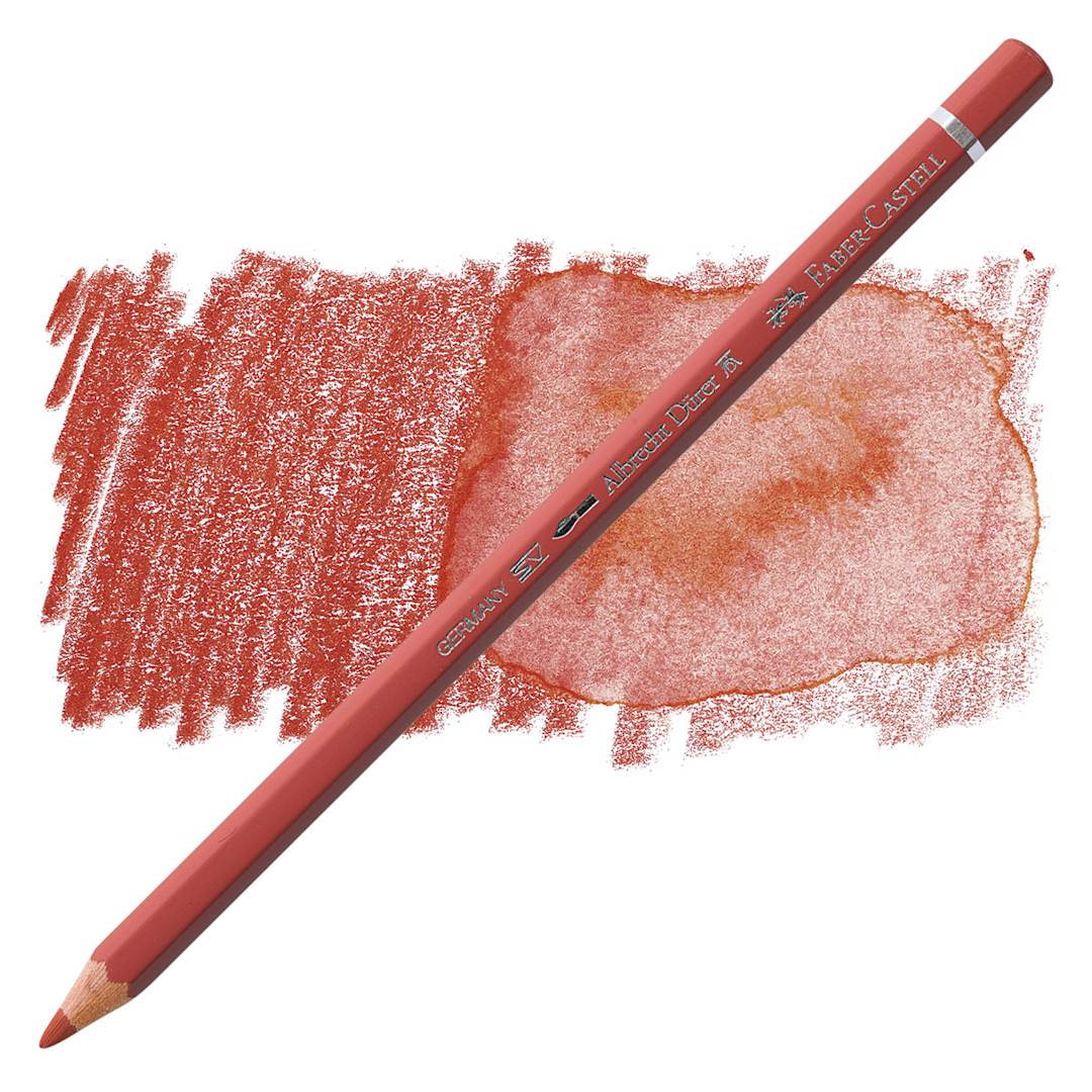 Open in modal - Faber-Castell Albrecht Durer Watercolor Pencil - Venetian Red pencil and swatch