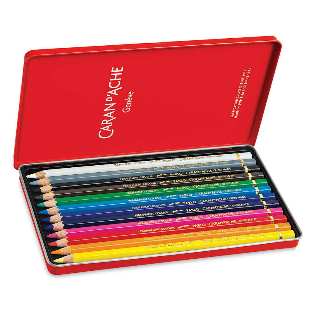 Open in modal - Caran d'Ache Pablo Colored Pencil Set - Assorted Colors, Set of 12, Inside Packaging