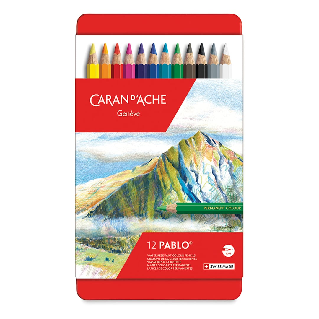 Open in modal - Caran d'Ache Pablo Colored Pencil Set - Assorted Colors, Set of 12, Front Cover
