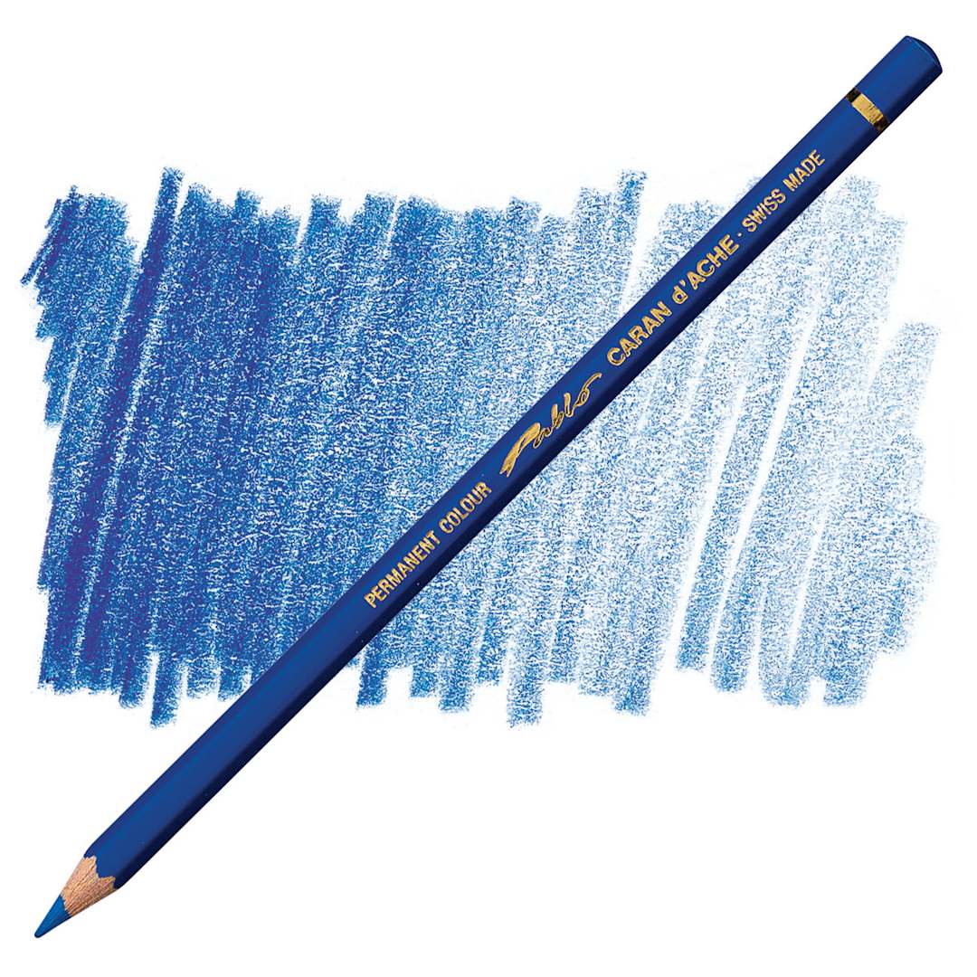 Open in modal - Caran d'Ache Pablo Colored Pencil - Blue pencil and swatch