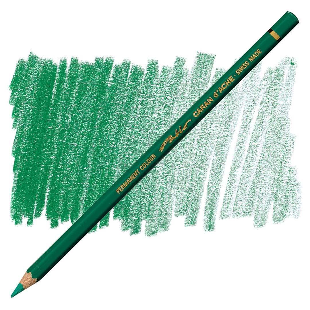 Open in modal - Caran d'Ache Pablo Colored Pencil - Bluish Green pencil and swatch