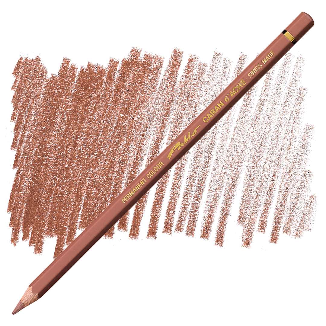 Open in modal - Caran d'Ache Pablo Colored Pencil - Brownish Orange pencil and swatch