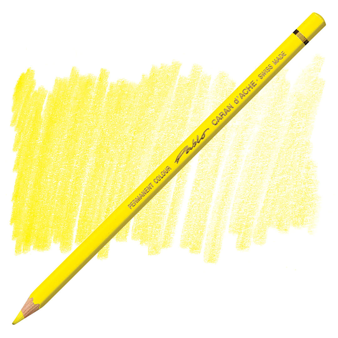 Open in modal - Caran d'Ache Pablo Colored Pencil - Canary Yellow pencil and swatch