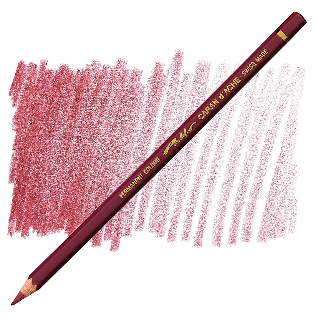 Open in modal - Caran d'Ache Pablo Colored Pencil - Dark Carmine pencil and swatch
