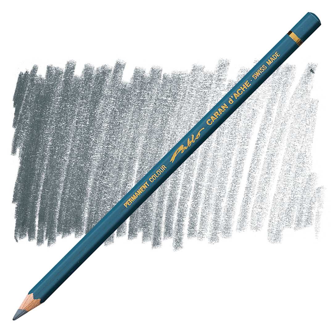 Open in modal - Caran d'Ache Pablo Colored Pencil - Dark Gray pencil and swatch