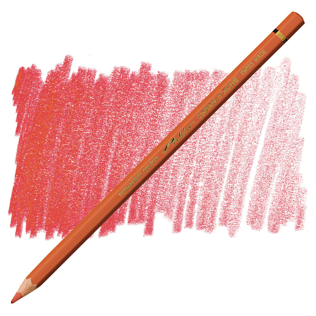 Open in modal - Caran d'Ache Pablo Colored Pencil - English Red pencil and swatch