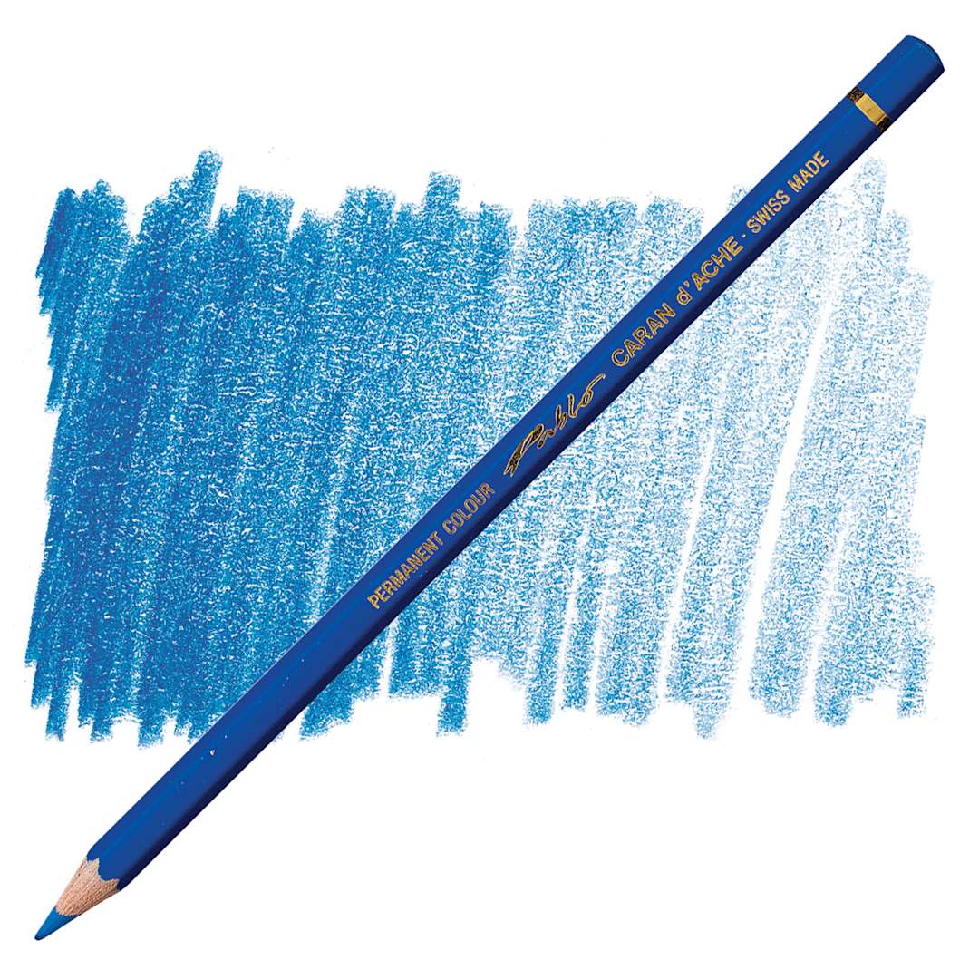 Open in modal - Caran d'Ache Pablo Colored Pencil - Gentian Blue pencil and swatch