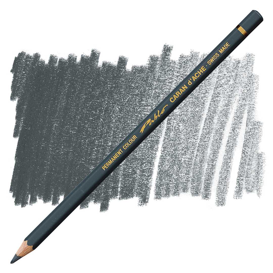 Open in modal - Caran d'Ache Pablo Colored Pencil - Grayish Black pencil and swatch