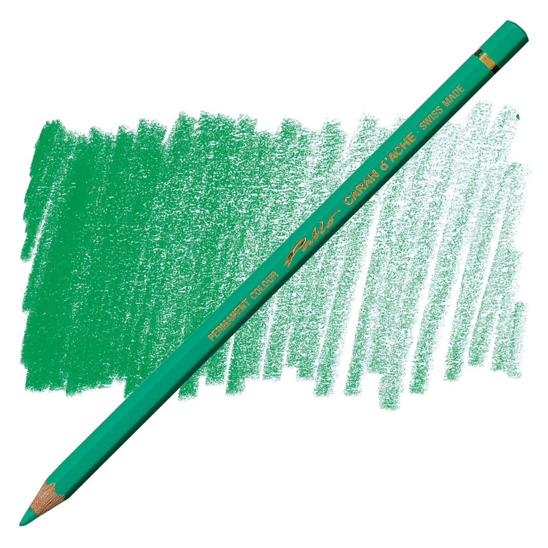 Open in modal - Caran d'Ache Pablo Colored Pencil - Grayish Green pencil and swatch