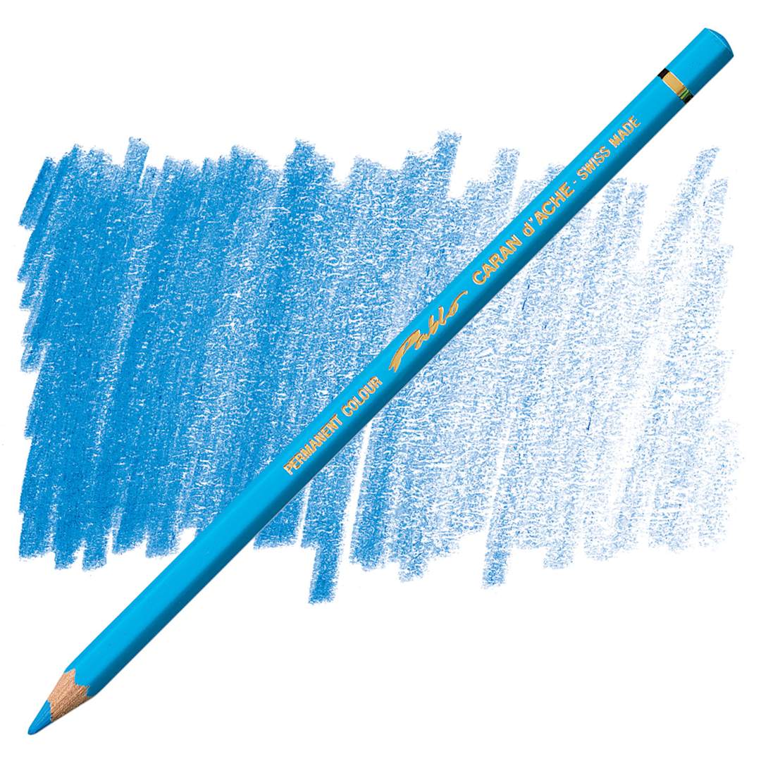 Open in modal - Caran d'Ache Pablo Colored Pencil - Light Blue pencil and swatch