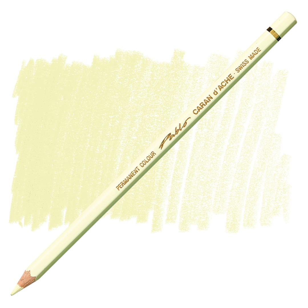 Open in modal - Caran d'Ache Pablo Colored Pencil - Light Lemon Yellow pencil and swatch