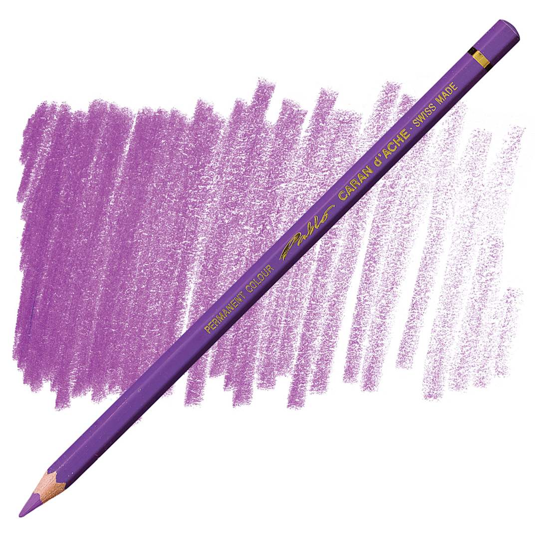 Open in modal - Caran d'Ache Pablo Colored Pencil- Mauve pencil and swatch