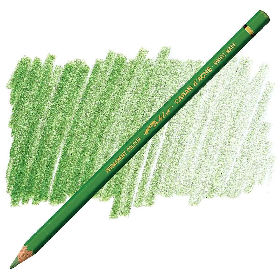 Open in modal - Caran d'Ache Pablo Colored Pencil - Moss Green pencil and swatch