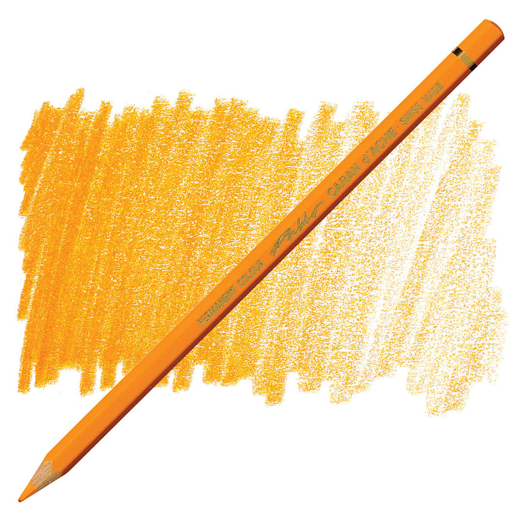 Open in modal - Caran d'Ache Pablo Colored Pencil - Orange pencil and swatch