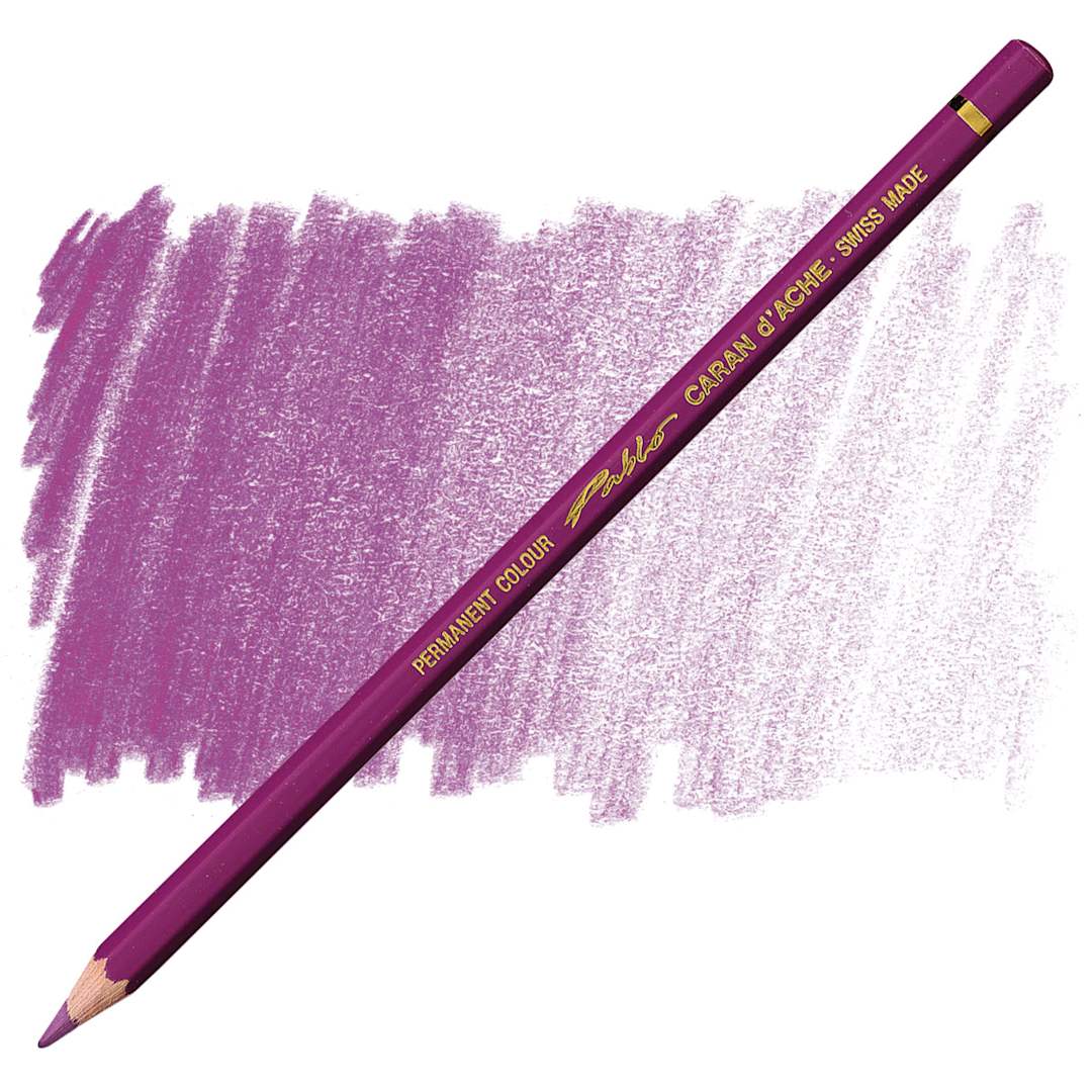 Open in modal - Caran d'Ache Pablo Colored Pencil - Purple Violet pencil and swatch