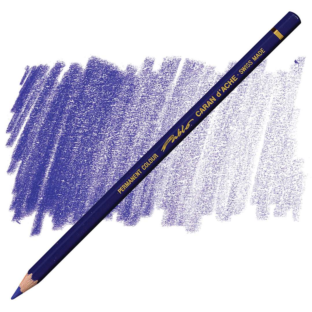 Open in modal - Caran d'Ache Pablo Colored Pencil - Royal Blue pencil and swatch