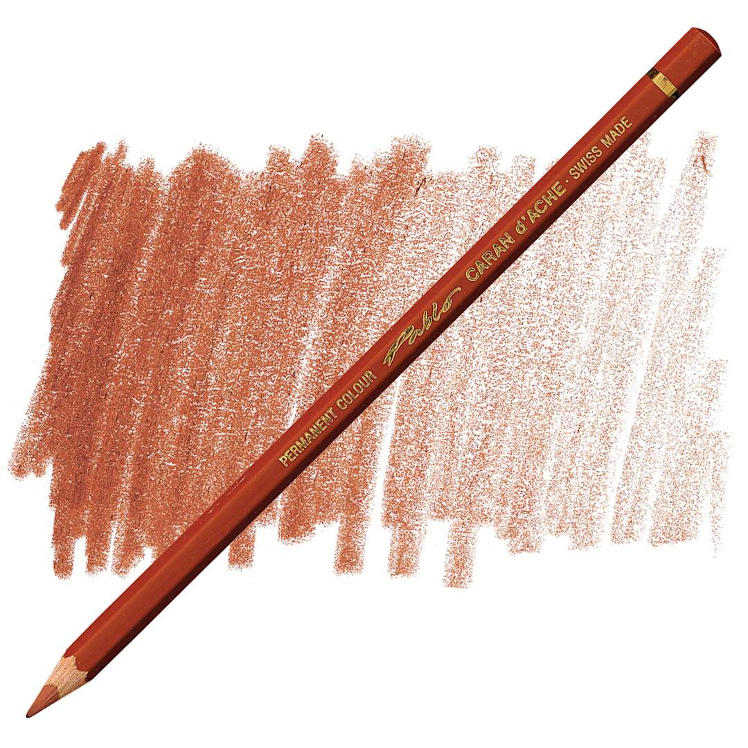 Open in modal - Caran d'Ache Pablo Colored Pencil - Russet pencil and swatch
