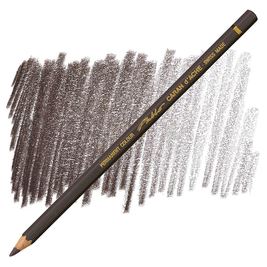 Open in modal - Caran d'Ache Pablo Colored Pencil - Sepia pencil and swatch