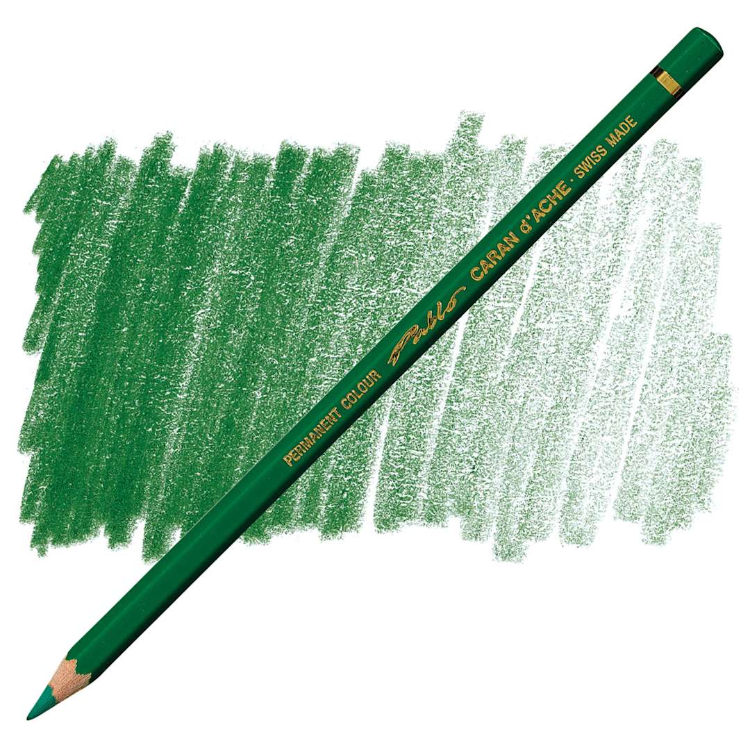Open in modal - Caran d'Ache Pablo Colored Pencil - Spruce Green pencil and swatch