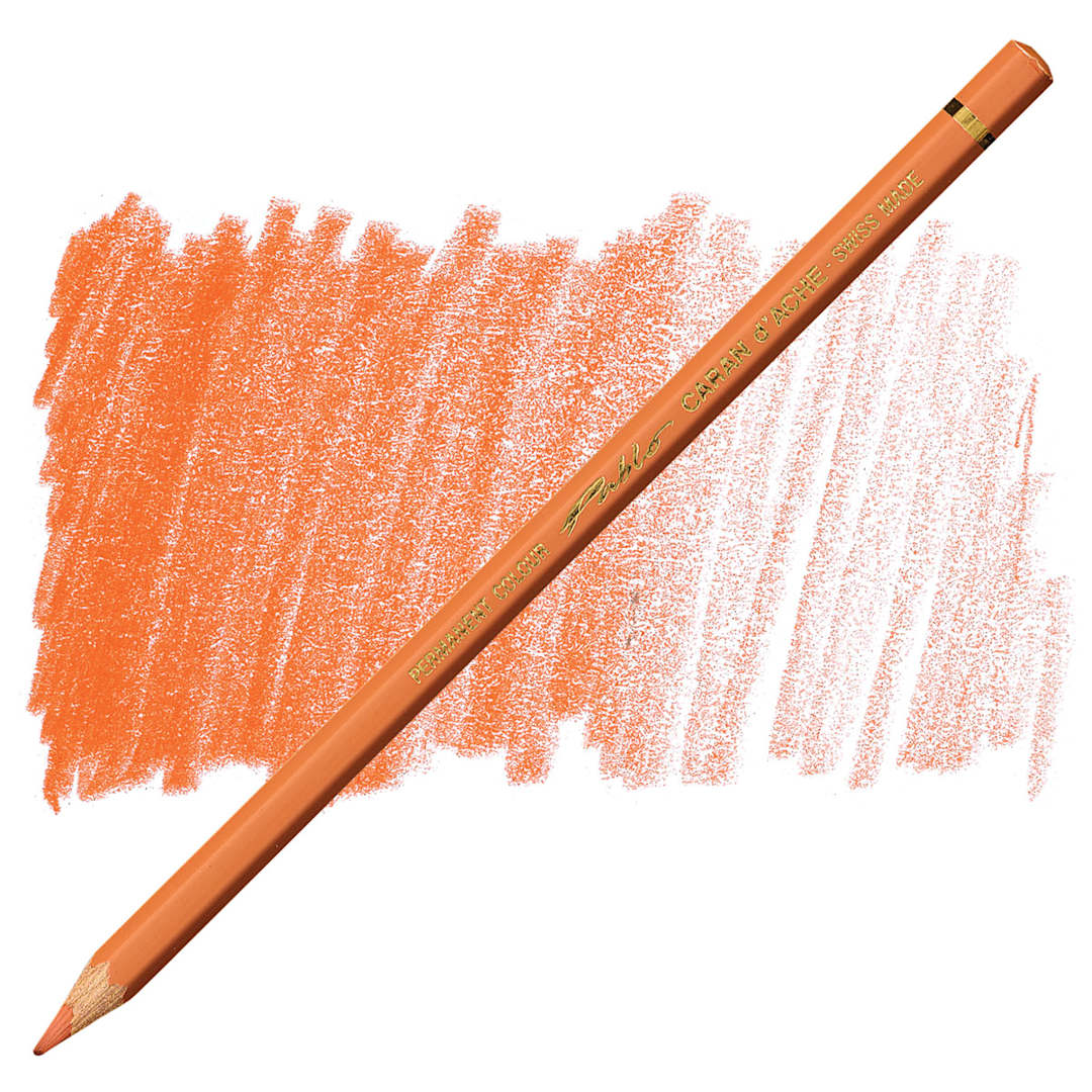 Open in modal - Caran d'Ache Pablo Colored Pencil - Venetian Red pencil and swatch