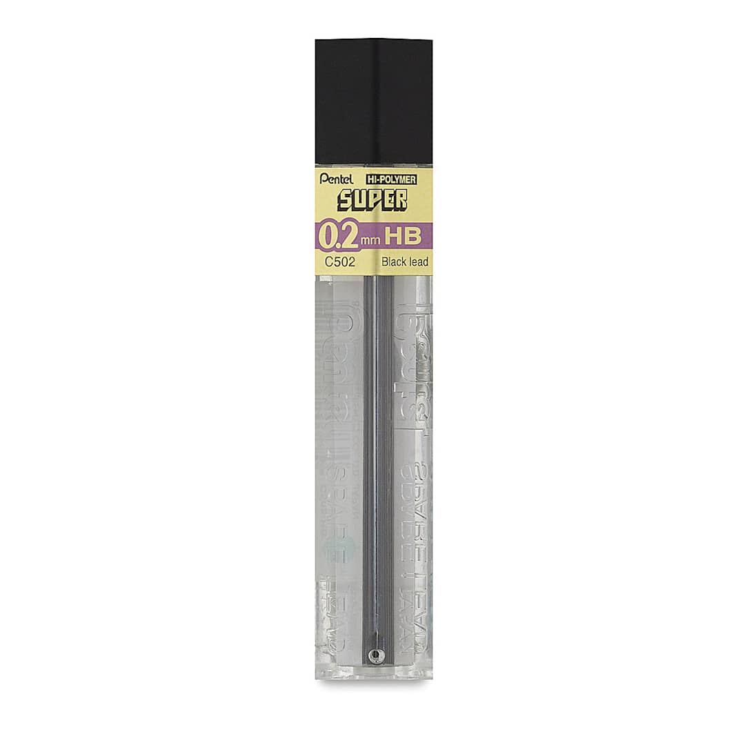 Open in modal - Pentel Hi-Polymer Lead Refill - 0.2 mm, Black, HB, Pkg of 12