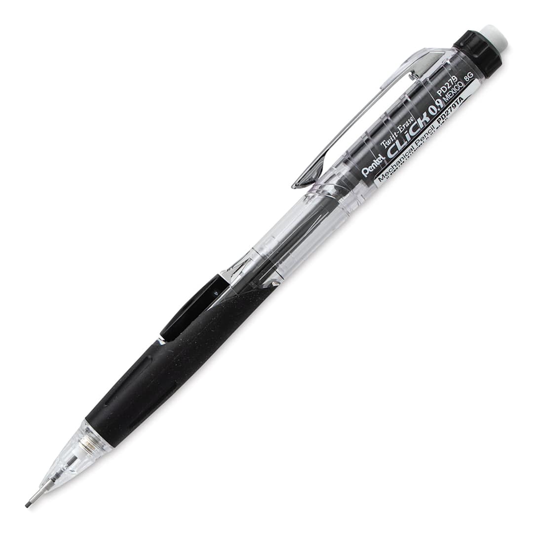 Open in modal - Pentel Twist-Erase Click Mechanical Pencil - 0.9 mm, Black side view