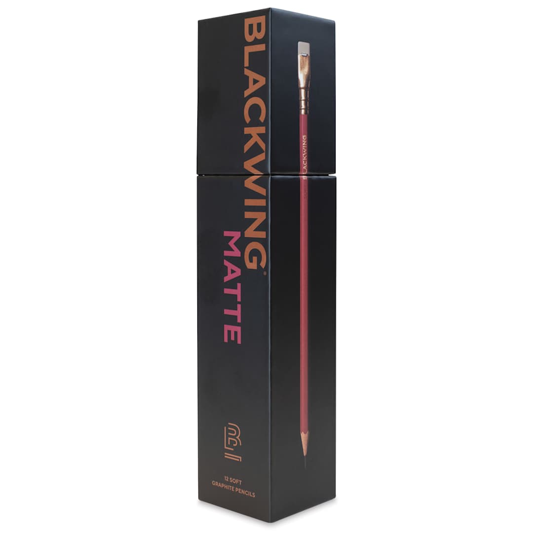 Open in modal - Blackwing Pencils - Matte Red, Pkg of 12, Soft, front of the box