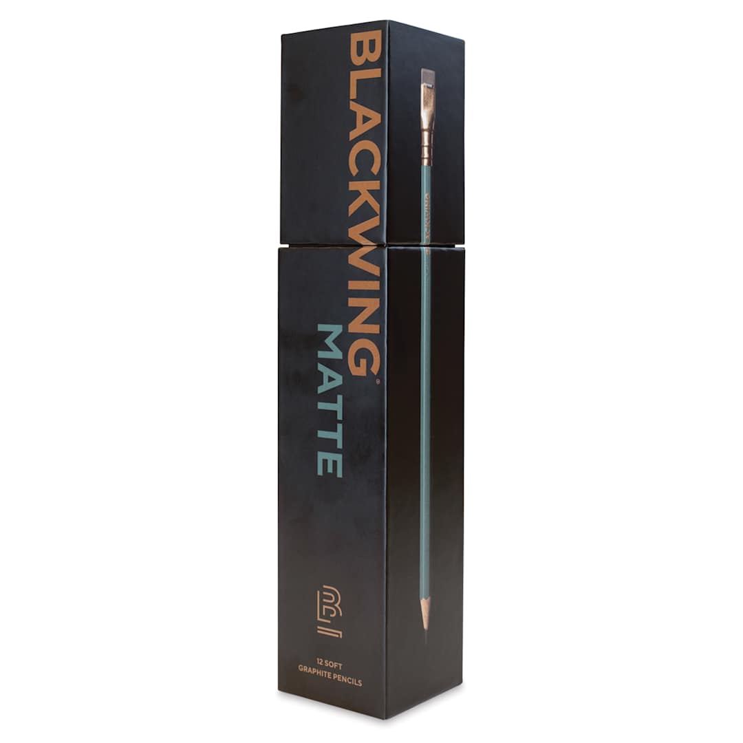 Open in modal - Blackwing Pencils - Matte Green, Pkg of 12, Soft, front of the box
