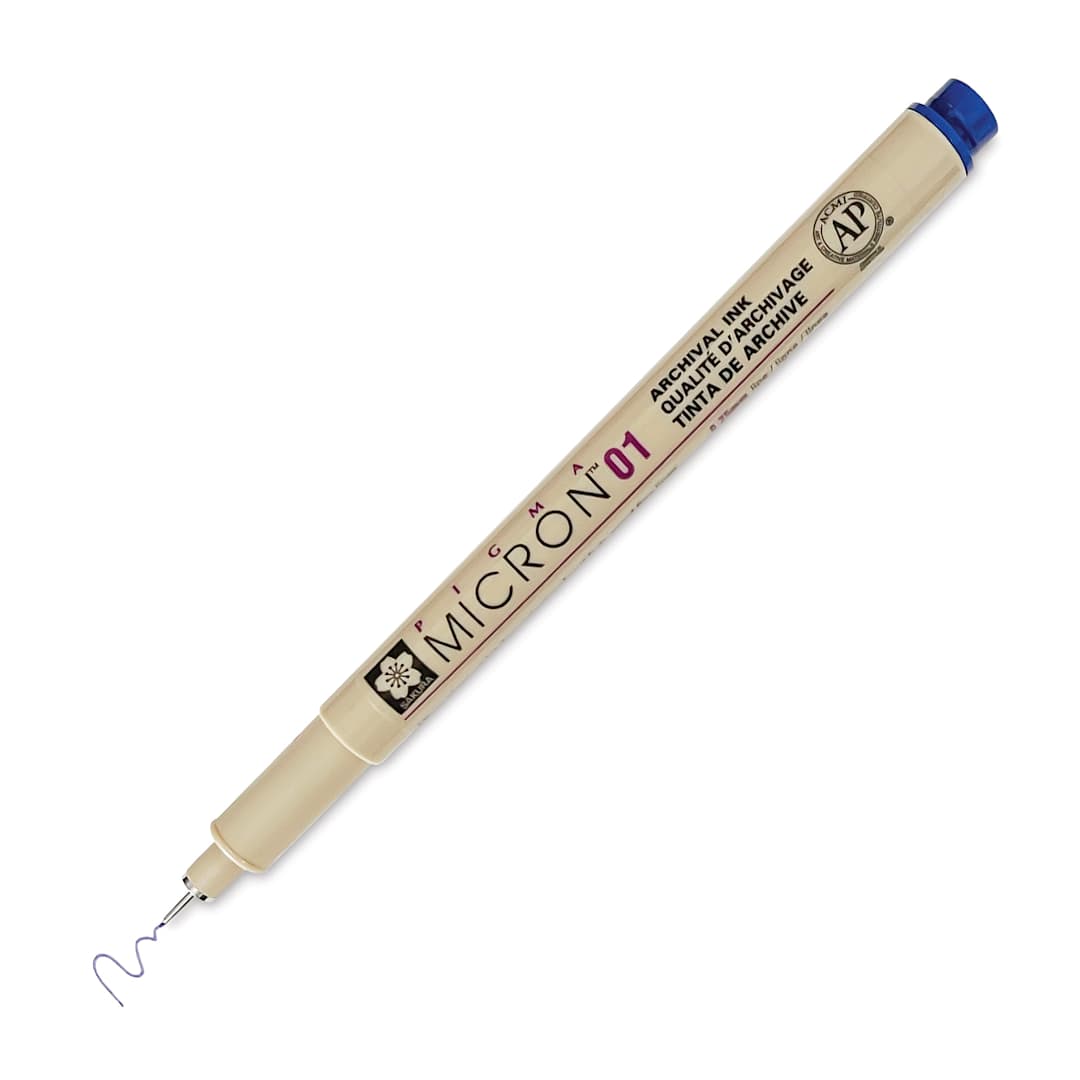 Open in modal - Sakura Pigma Micron Pen - Royal Blue, 01, cap off