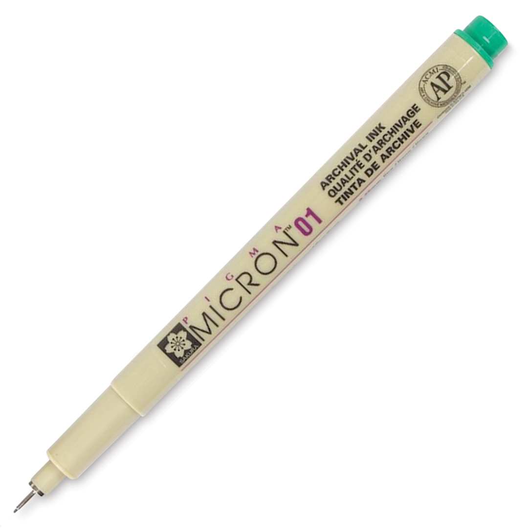 Open in modal - Sakura Pigma Micron Pen - Green, 01