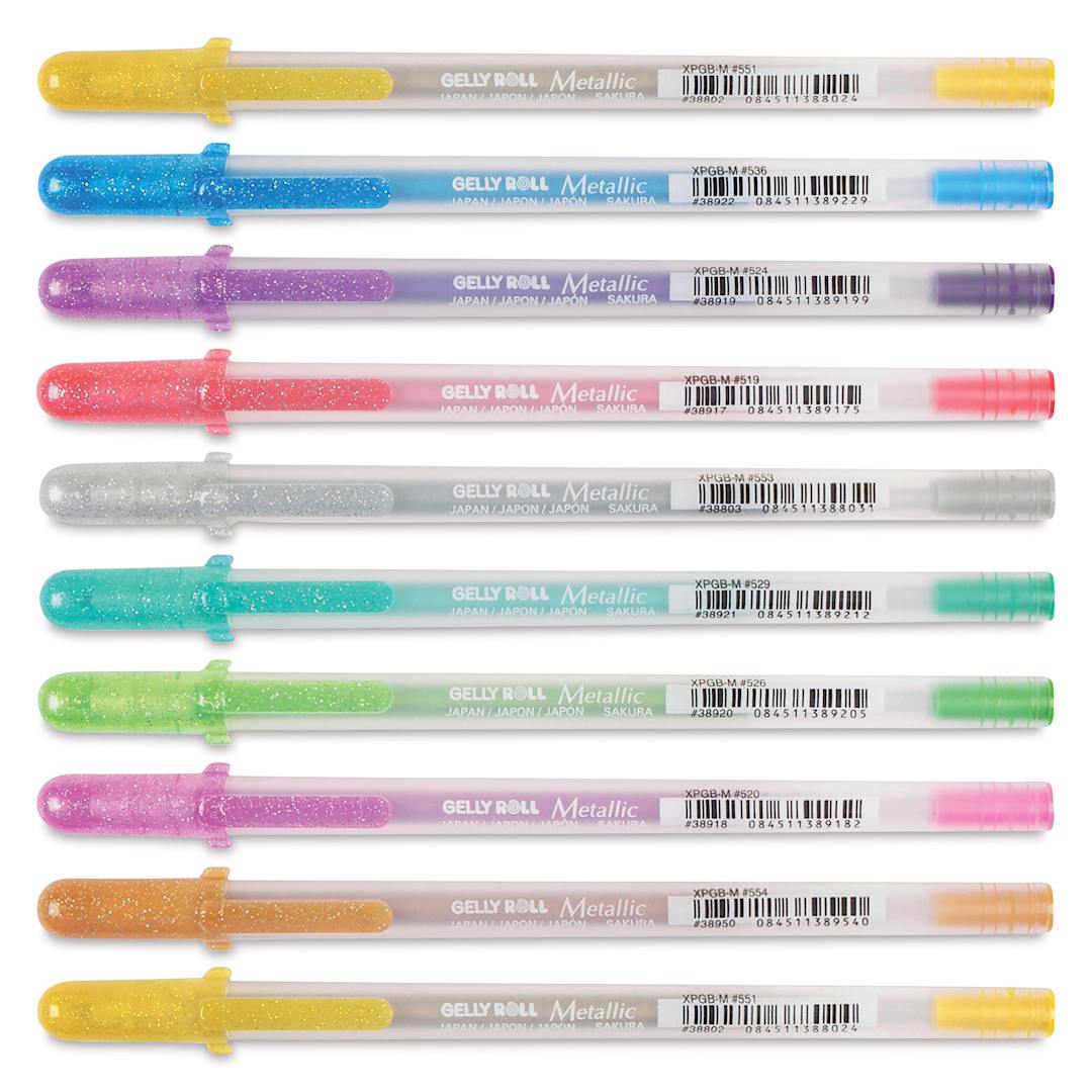 Open in modal - Sakura Gelly Roll Pens - Assorted Metallic Colors, Medium Tip, Set of 10