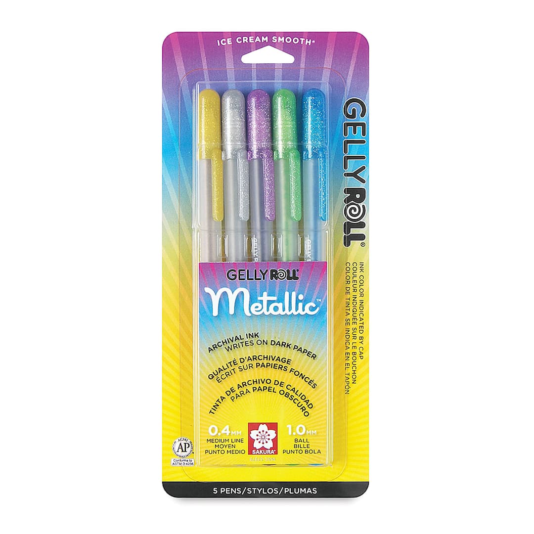 Open in modal - Sakura Gelly Roll Pens - Hot Metallic Colors, Medium Tip, Set of 5