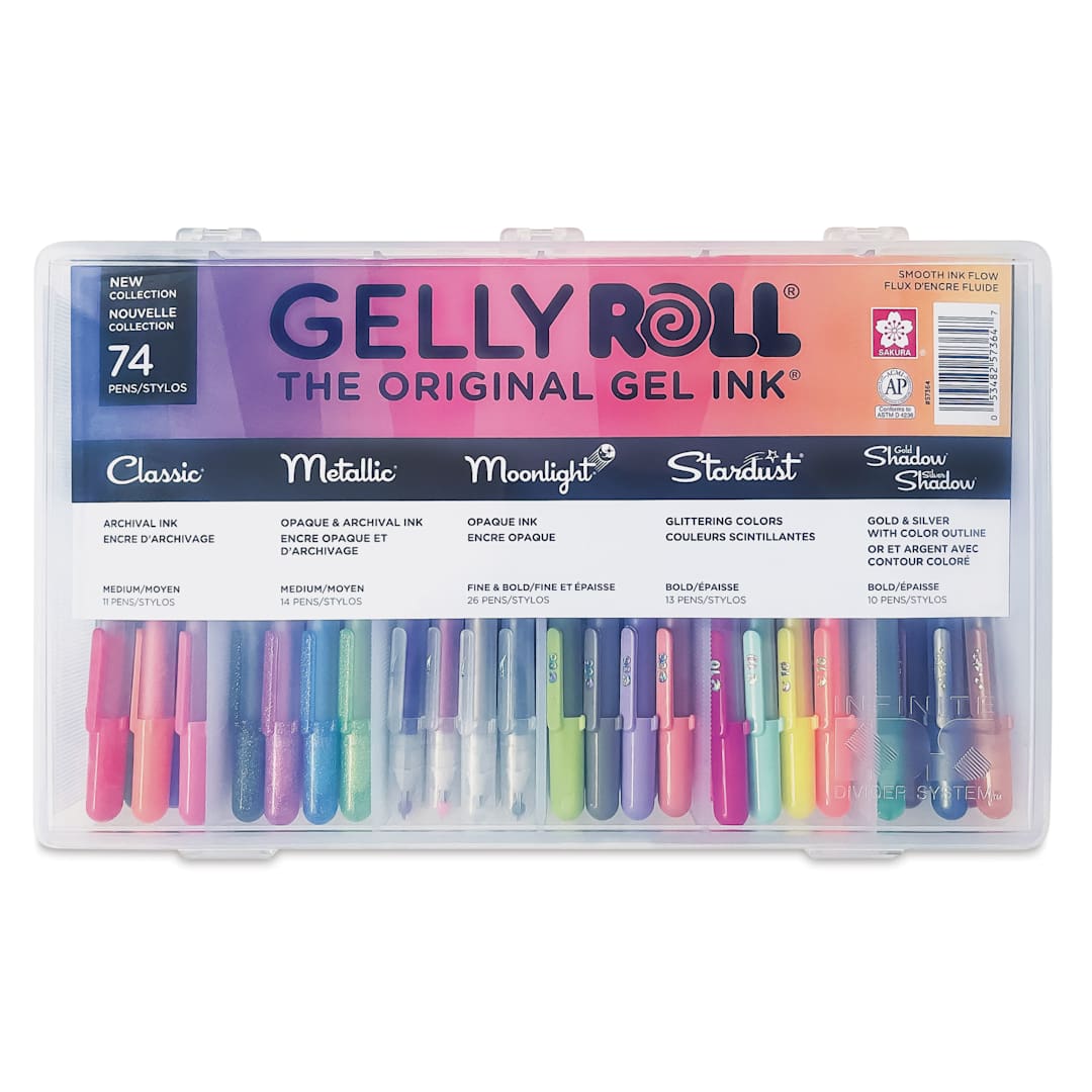 Open in modal - Sakura Gelly Roll Complete Pen - Set of 74, front of the packaging