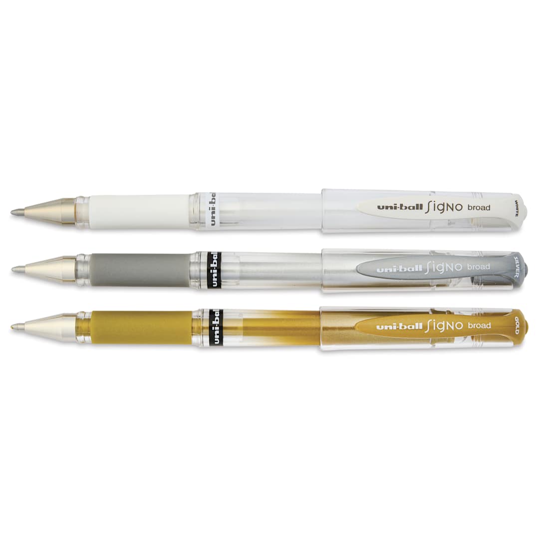 Open in modal - Uni-Ball Signo Impact Rollerball Gel Pens - Assorted, Set of 3