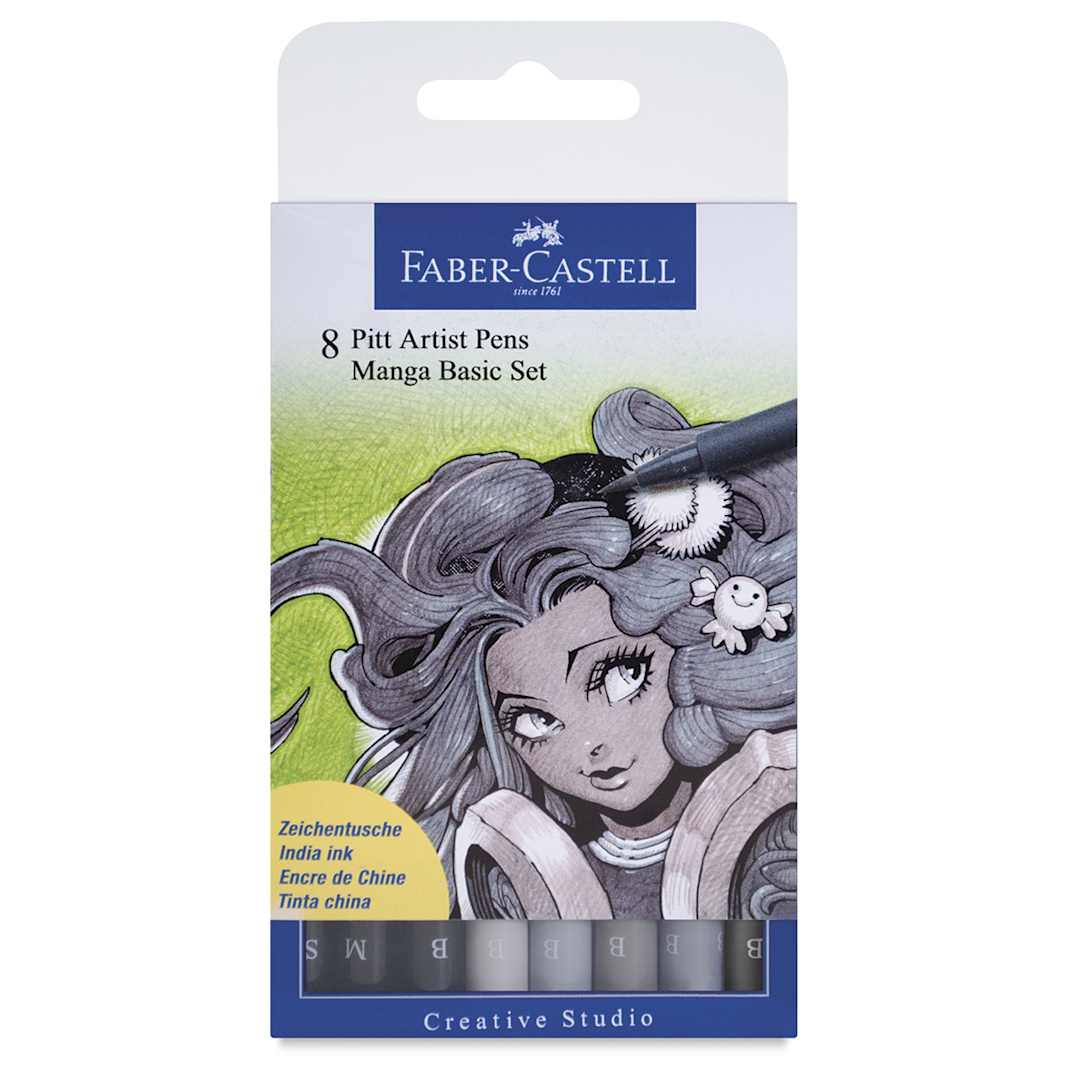 Open in modal - Faber-Castell Pitt Artist Pens Manga Set - Manga, Set of 8