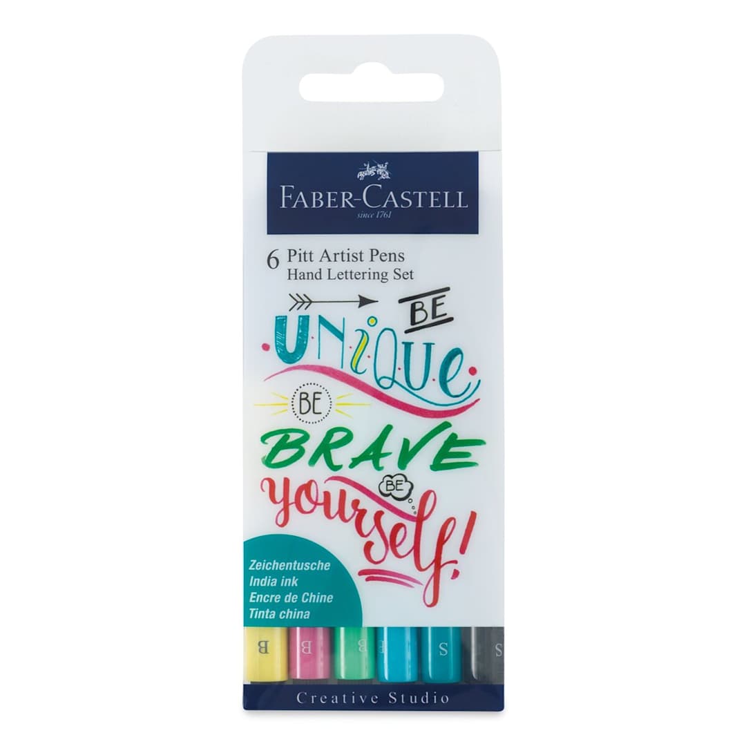Open in modal - Faber-Castell Pitt Artist Pens - Be Unique Lettering Set, Set of 6