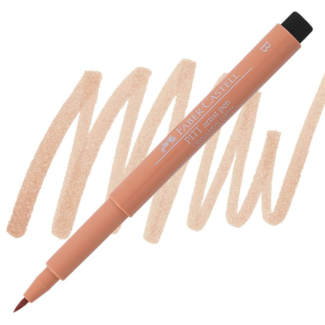 Open in modal - Faber-Castell Pitt Artist Pen - Cinnamon, Brush Nib pen and swatch